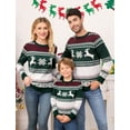 thumbnail image 4 of Oyang Family Christmas Sweater Crew Neck Reindeer Snowflakes Knitted Pullover for Women/Men/Kids, 4 of 8