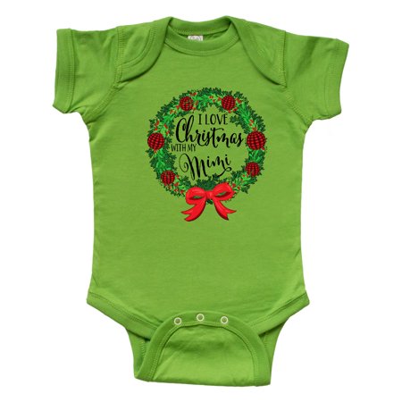 

Inktastic I Love Christmas with My Mimi Wreath Gift Baby Boy or Baby Girl Bodysuit
