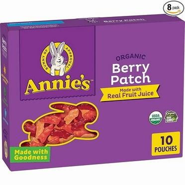 Annie's Organic Berry Patch Bunny Fruit Flavored Snacks, Gluten Free, 10 Pouches, 7 oz