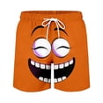 thumbnail image 5 of Mens Shorts Summer Casual Lightweight Elastic Waist Funny Face Graphic Straight Leg Beach Shorts with Pockets, 5 of 5