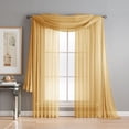 thumbnail image 2 of Diamond Sheer Voile Extra Wide 56" x 84" Rod Pocket Window Curtain Panel Pair, Gold, 2 of 8