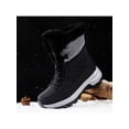 thumbnail image 4 of Frontwalk Mens Warm Shoes Plush Lined Snow Boots Faux  Winter Boot Outdoor Cold Weather Hiking Men Mid Calf Black 10, 4 of 9