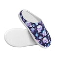 thumbnail image 3 of Lsque Skull crystal flower Pattern Womens Comfort Cotton on Scuff With Memory Foam and Anti-skid Sole Slipper-39/40, 3 of 7