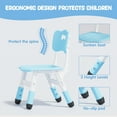 thumbnail image 3 of Brelley Toddler Table and 4 Chairs Set, Height Adjustable, Suit for Ages 2-10, Blue and Wooden Finish, 3 of 11