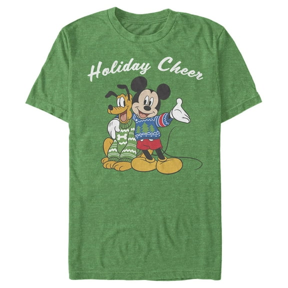 Men's Mickey & Friends Holiday Cheer With Mickey & Pluto  Graphic T-Shirt