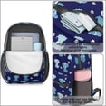 thumbnail image 4 of Puppy and Dog Paw Print Blue 17" School Backpacks for Teens,Waterproof Oxford Fabric,S-Shape Padded Straps for School,Travel,Hiking,Camping, 4 of 6
