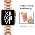 thumbnail image 3 of Slim strap for Apple Watch Band 44mm 40mm 45mm 41mm 38mm 42mm Women Ultra-thin Metal wristband bracelet for Apple watch series 5 4 3 SE 6 7 2 1, 3 of 9