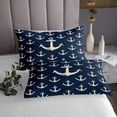 thumbnail image 3 of Erosebridal Ocean Anchor Coverlet Set Queen, Vintage Nautical Bedding Set, Sailboat Room Decor, 3 Pieces, 3 of 5