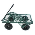 thumbnail image 7 of Gzxs Garden Cart, Heavy Duty 600 Lbs Capacity Mesh Steel Garden Cart with Removable Sides to Convert into Flatbed, Utility Metal Wagon with Adjustable Handle and 10 in Tires, Green, 7 of 7