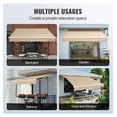 thumbnail image 5 of Retractable Awning 13x8 ft, Patio Sun Shade Outdoor Canopy, Water-Resistant Polyester Awning with Crank Handle for Backyard, Balcony, Deck, 5 of 7