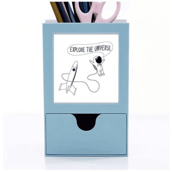 Universe And Alien Space Travel Desk Supplies Organizer Pen Holder Card