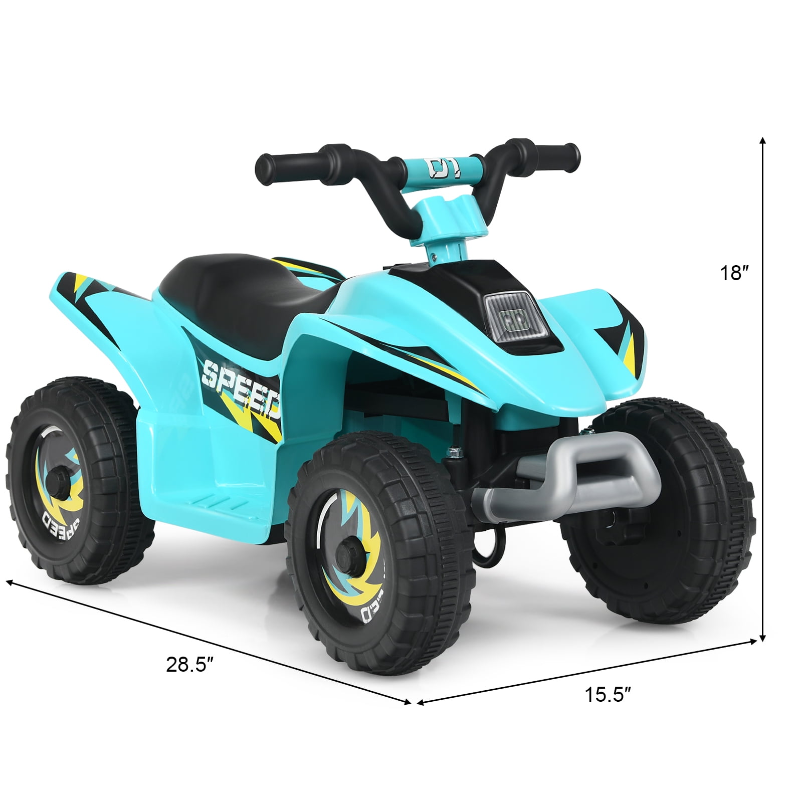 Infans 6V Kids Electric Quad ATV Ride On Toy Car for Toddlers Forward & Reverse Blue