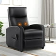 thumbnail image 5 of edx Recliner Chair with Massage, PU Leather Single Sofa with Padding Seat for Living Room Bedroom, Black, 5 of 9