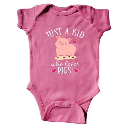 

Inktastic Just a Kid Who Loves Pigs Gift Baby Boy or Baby Girl Bodysuit