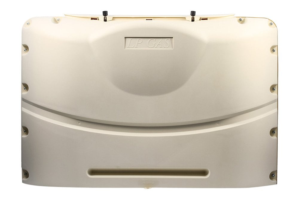 Photo 1 of Camco 40525 - Colonial White Polyethylene Heavy Duty Cover for Dual 20 lbs Tanks