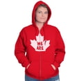 thumbnail image 3 of We Are Canada Slogan Maple Leaf Unisex Fleece Graphic Zip Up Hoodie Brisco Brands 2X, 3 of 5