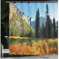 thumbnail image 4 of Ambesonne Nature Shower Curtain, Birds over Mountains, 69"Wx84"L, Orange Blue Green, 4 of 5