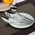 thumbnail image 2 of 3 Pcs Cooking Utensils Set, 3-Piece Silver Stainless Steel Kitchen utensils set,Includes 1 Serving Spoon, 1 Slotted Spoon and 1 Soup Ladle, Serving Spoons for Buffet, Party, 2 of 6