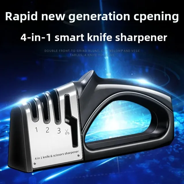 Manual Tungsten Steel Knife Sharpener: Compact, Multi-Functional Kitchen & Outdoor Tool with Quick Grinding, Precise Control, and Diamond Whetstone for Effortless Sharpening – Essential Household