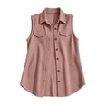 thumbnail image 5 of QIYAGBSA Waffle Knit Vest for Women Long Sleeveless Cardigan Vest Button Down Lapel Collar Flap Pockets Side Slits Soft Layering Fall Spring Casual Errands Travel (Pink, XL), 5 of 8