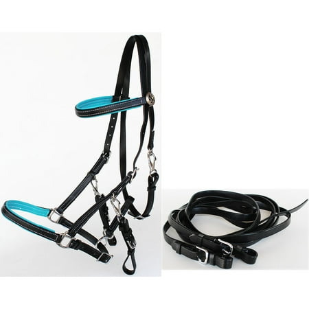 Endurance Bridle - Horse Western Endurance bridle halter combo Padded Bridle With Split Reins 7705