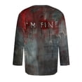 thumbnail image 4 of Camisas de Manga Larga para Hombres Imprimir Blusa de Manga Corta de Cuello Redondo, Camisas de Lino para Hombres, 4 of 4