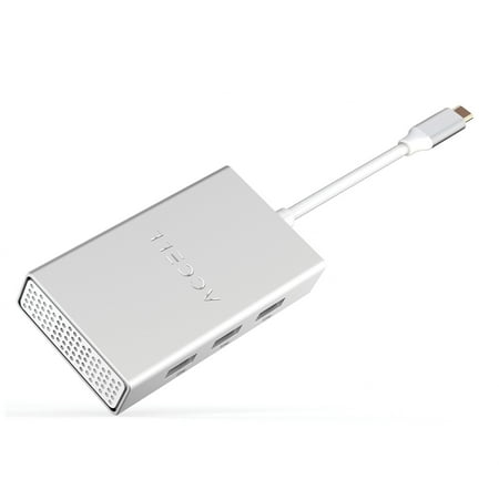 Accell - Air USB-C 4K Driver-Less Docking Station - Silver