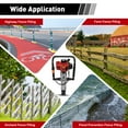 thumbnail image 4 of 52cc Gas Powered Post Driver, 2.3HP 2-Stroke Engine, w/ 2 Post Driving Heads (55mm & 70mm), T/Y Post Fence Pile Driver, Portable Handheld Jackhammer Tool, 4 of 10