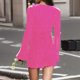 thumbnail image 3 of Vestido elegante de color liso con cinturón, mangas acampanadas y corte ajustado, vestido midi de fiesta, 3 of 6