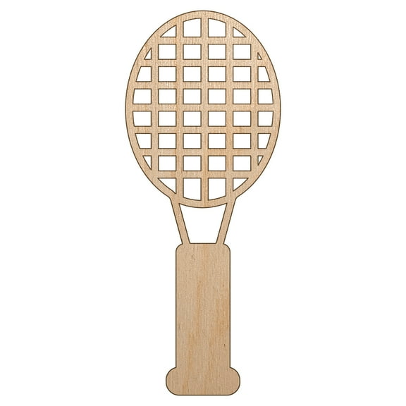 Tennis Racket Doodle Wood Shape Unfinished Piece Cutout Craft DIY Projects - 4.70 Inch Size - 1/8 Inch Thick