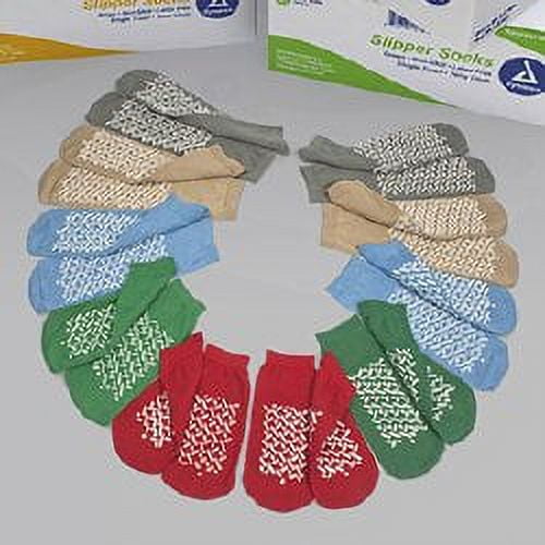 Soft Sole Slipper Socks Large Blue Ankle High, 2182 - EACH