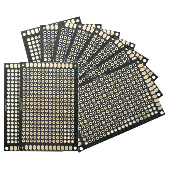 10Pcs Solderable Breadboard, 2.36"x1.57" Black Gold-Plated Circuit Board