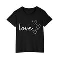 thumbnail image 3 of Riecok Valentine's Day 2-8 Years Boys Cotton Birthday T Shirts Crewneck Short Sleeve Toddler Kids Girls 2025 Comfortable Shirt Kids Clothes Toddler Kids Girls 2025 Summer Tops Black 3 T, 3 of 5