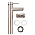 thumbnail image 2 of DAWOT One Handle Single Hole Tall Vessel Stainless Steel Sink Bathroom Faucet, Brushed Nickel 9/16 Connector, 2 of 10