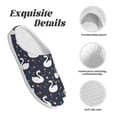 thumbnail image 5 of Daiia Swan And Flowers1 Print Women’s Fuzzy Slippers Memory Foam Lightweight House Shoes Cozy Loafer Flannel House Shoes-39/40, 5 of 7