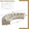 thumbnail image 2 of BUIORD 156" Curved Modular Sectional Sofa, Oversize Sponge Corduroy Modular Couch with 8 Pillows for Living Room, Beige, 4 Modules, 2 of 9