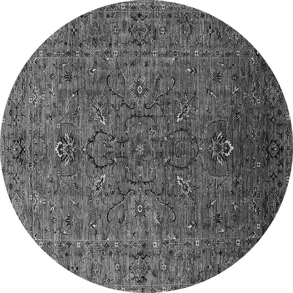 Ahgly Company Indoor Round Oriental Gray Traditional Area Rugs, 6' Round
