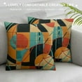 thumbnail image 3 of Chilfamy Pillow Cover Retro Orange and Turquoise Geometric Mid Century Lumbar Pillow Covers Outdoor Pillowcase Retro Mid Century Modern Abstract Pattern Throw Pillowcase Decorations Supplies White, 3 of 5