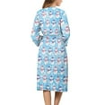 thumbnail image 2 of Yuyamidu Snowman Bathrobe Women Towel Robe with Waist Belt Christmas Mid-Calf Length Robes Size 2XL Female Sleepwear Ladies Loungewear Blue Long Elegant Night Robes, 2 of 7