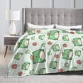 thumbnail image 5 of Faty-T Cute Green Frog Blanket, Flannel Blanket Fluffy Cozy Fuzzy Throws Non-Shedding for Bed Sofa Couch Home Decor, Adults Kids Teens 50*60 in, 5 of 5