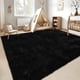 thumbnail image 3 of Alfombra Shag Suave y Antideslizante, Tapete Lavable para Recámara, Sala, Habitación Infantil, Guardería, Dormitorio Universitario, Recepción – Múltiples Tamaños, Color Negro, 3 of 8