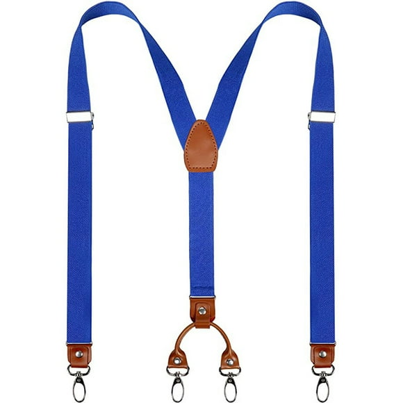 Bretelles Larges Élastiques à 4 Pinces Métalliques pour Hommes, Dos en Y, Parfaites pour les Tenues Décontractées et Formelles