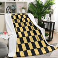 thumbnail image 2 of Checkerboard Grid Flannel Throw Blanket - Soft & Warm - Bed Throw Blanket for Couch Bed Sofa - All-Season Comfort 50x60 (Black), 2 of 5