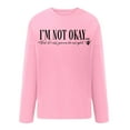 thumbnail image 5 of ZHOGXU Women's Casual Pullover Round Neck Long Sleeve Letter Print Comfortable Stylish Loose Sweatshirt For Everyday Wear,Pink,Xxxxl, 5 of 5
