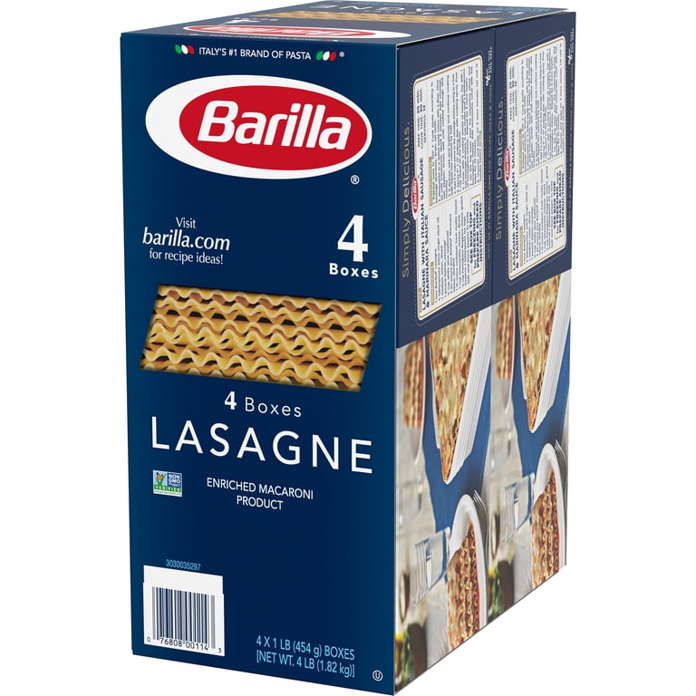 Barilla® Italian Classic Wavy Lasagne Pasta, Non-GMO, 4x16 oz