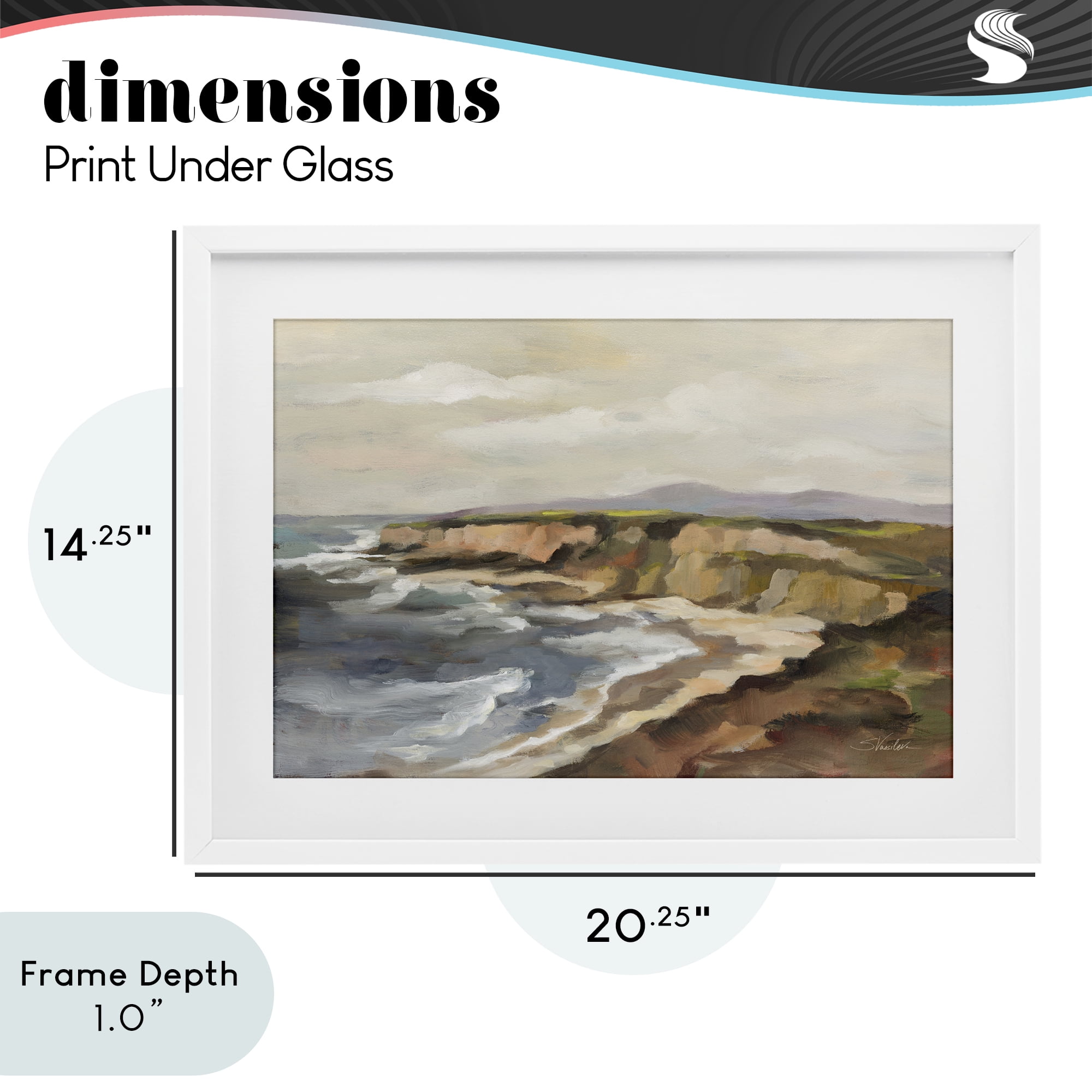 Stupell Industries Rocky Coast Expression White Framed Print Under Glass, design by Silvia Vassileva