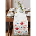 thumbnail image 4 of Red Flower Table Runner 72 Inches, Blue Pink Wildflower Poppy Floral Botanical Bed Runner Dresser Scarves Tabletop for Indoor Outdoor Parties/Ceremony/Banquet, 13" x 72", 4 of 8