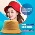 thumbnail image 4 of Bucket Hat Exquisite Fishermen Caps Stylish Headwear Fashion Accessory with Solid Color for Outing Travel Wearing Red, 4 of 8