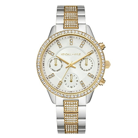 Kendall + Kylie Adult Ladies Bling Dial Silver Gold Analog Watch