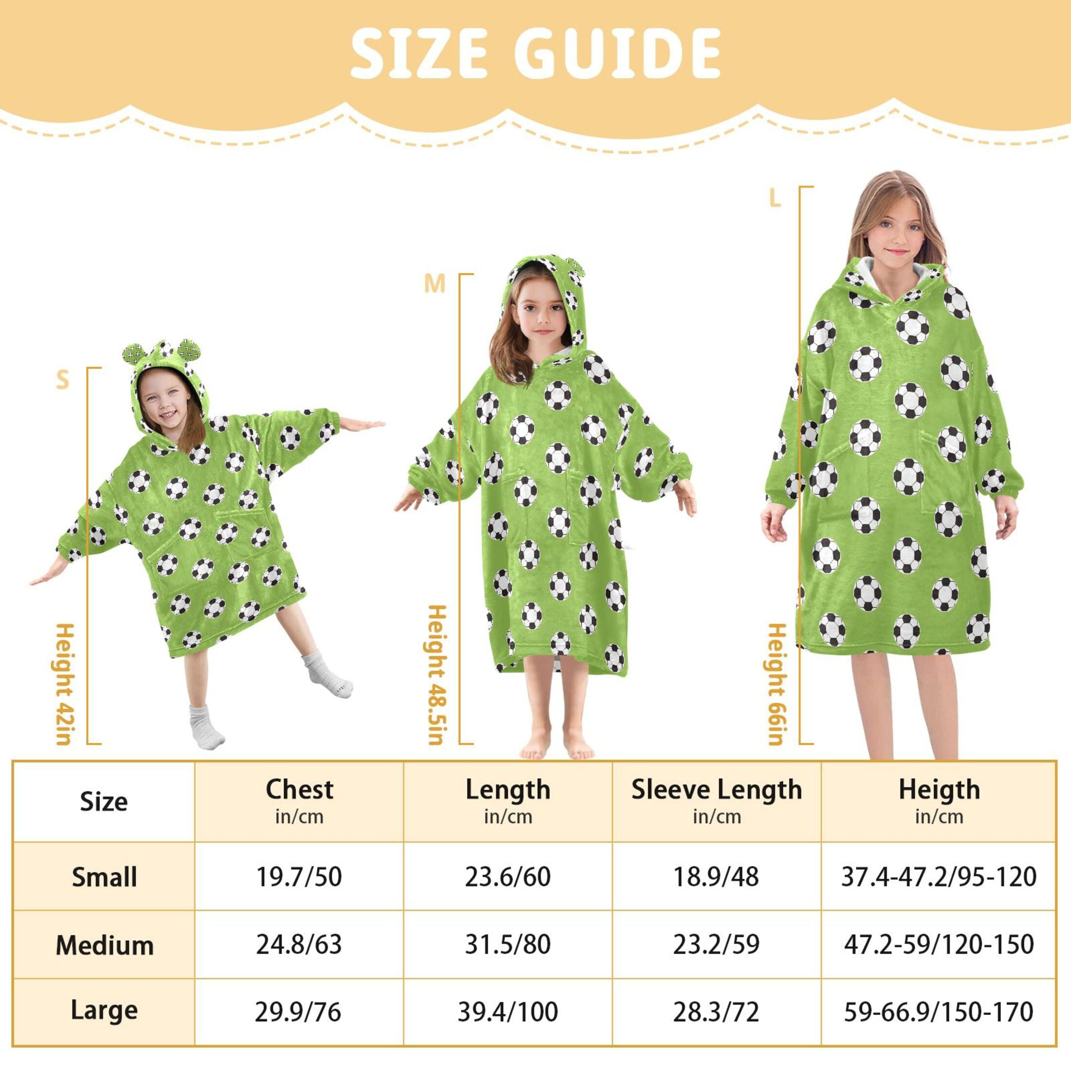 joogoo Wearable Blanket Hoodie for Soccer Balls-z1 Oversized Sherpa Hooded 3-14 YR M